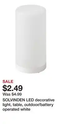 IKEA SOLVINDEN LED decorative light, table, outdoor/battery operated white offer