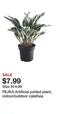 IKEA FEJKA Artificial potted plant, indoor/outdoor calathea offer
