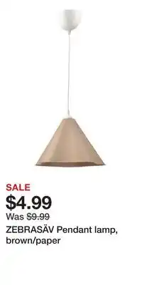 IKEA ZEBRASÄV Pendant lamp, brown/paper offer