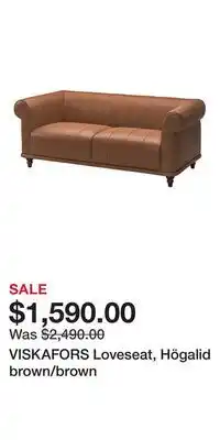 IKEA VISKAFORS Loveseat, Högalid brown/brown offer