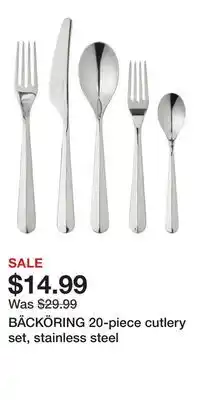 IKEA BÄCKÖRING 20-piece cutlery set, stainless steel offer