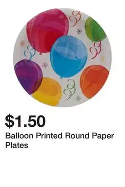 Dollarama Balloon Printed Round Paper Plates offer