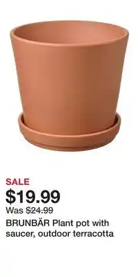 IKEA BRUNBÄR Plant pot with saucer, outdoor terracotta offer