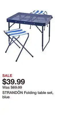IKEA STRANDÖN Folding table set, blue offer
