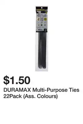 Dollarama DURAMAX Multi-Purpose Ties 22Pack (Ass. Colours) offer