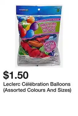 Dollarama Leclerc Célébration Balloons (Assorted Colours And Sizes) offer