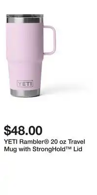 Sport Chek YETI Rambler 20 oz Travel Mug with StrongHold Lid offer