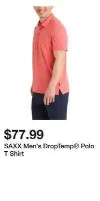Sport Chek SAXX Men's DropTemp Polo T Shirt offer