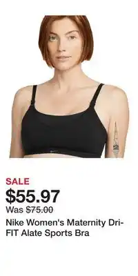 Sport Chek Nike Women's Maternity Dri-FIT Alate Sports Bra offer