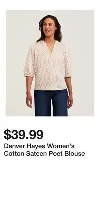 Mark's Denver Hayes Women's Cotton Sateen Poet Blouse offer