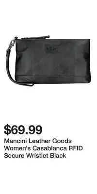 Mark's Mancini Leather Goods Women's Casablanca RFID Secure Wristlet Black offer