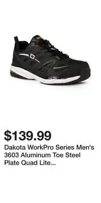 Mark's Dakota WorkPro Series Men's 3603 Aluminum Toe Steel Plate Quad Lite Athletic Safety Shoes offer