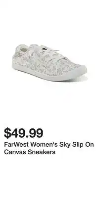 Mark's FarWest Women's Sky Slip On Canvas Sneakers offer