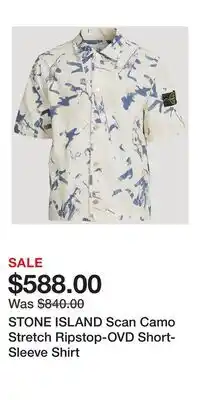 Holt Renfrew STONE ISLAND Scan Camo Stretch Ripstop-OVD Short-Sleeve Shirt offer