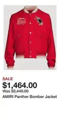 Holt Renfrew AMIRI Panther Bomber Jacket offer