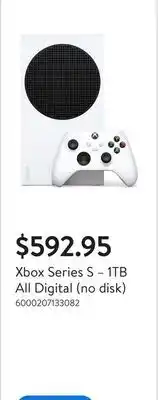Walmart Xbox Series S – 1TB All Digital (no disk) offer