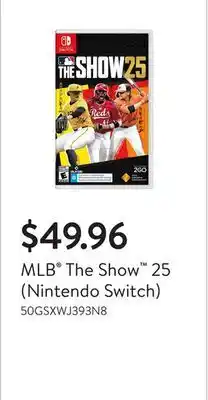 Walmart MLB The Show 25 (Nintendo Switch) offer