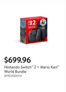 Walmart Nintendo Switch 2 + Mario Kart World Bundle offer