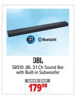 2001 Audio Video SB510 JBL 3.1 Ch Sound Bar with Built-in Subwoofer offer