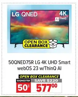 2001 Audio Video 50QNED75R 50 LG 4K UHD Smart webOS 23 w/ThinQ AI offer