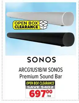 2001 Audio Video ARCG1US1B/W SONOS Premium Sound Bar offer