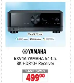 2001 Audio Video RXV4A YAMAHA 5.1-Ch. 8K HDR10 + Receiver offer
