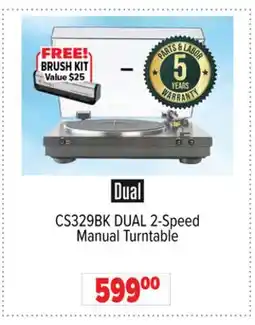 2001 Audio Video CS329BK DUAL 2-Speed Manual Turntable offer
