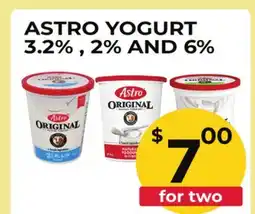 Food World Supermarket ASTRO YOGURT 3.2% , 2% AND 6% offer