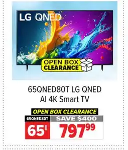 2001 Audio Video 65QNED80T 65 LG QNED AI 4K Smart TV offer