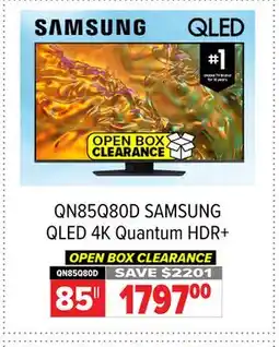 2001 Audio Video QN85Q80D 85 SAMSUNG QLED 4K Quantum HDR+ offer