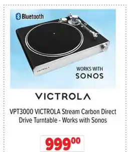 2001 Audio Video VPT3000 VICTROLA Stream Carbon Direct Drive Turntable - Works with Sonos offer