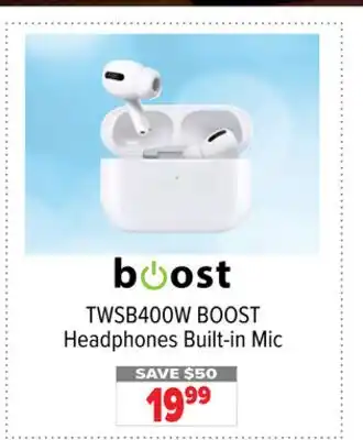 2001 Audio Video TWSB400W BOOST Headphones Built-in Mic offer