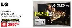 2001 Audio Video OLED65G4 LG 65 OLED EVO G4 SERIES TV WITH WEBOS 24 offer