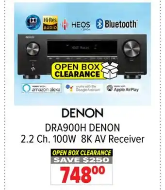 2001 Audio Video DRA900H DENON 2.2 Ch. 100W 8K AV Receiver offer