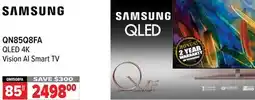 2001 Audio Video QN85Q8FA SAMSUNG 85 QLED 4K Vision AI Smart TV offer