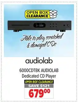 2001 Audio Video 6000CDTBK AUDIOLAB Dedicated CD Player offer