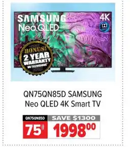 2001 Audio Video QN75QN85D SAMSUNG 75 Neo QLED 4K Smart TV offer