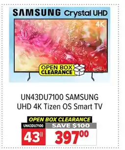 2001 Audio Video UN43DU7100 SAMSUNG 43 UHD 4K Tizen OS Smart TV offer