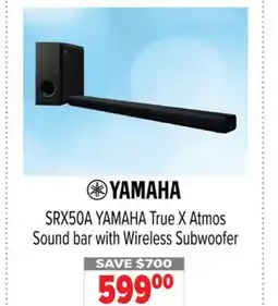 2001 Audio Video SRX50A YAMAHA True X Atmos Sound bar with Wireless Subwoofer offer
