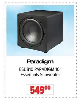 2001 Audio Video ESUB10 PARADIGM 10 Essentials Subwoofer offer