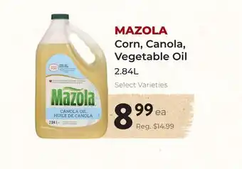 Marche Leo's MAZOLA Corn, Canola, Vegetable Oil offer