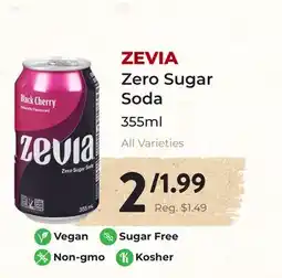 Marche Leo's ZEVIA Zero Sugar Soda offer