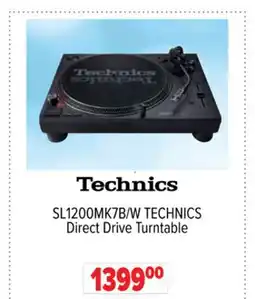 2001 Audio Video SL1200MK7B/W TECHNICS Direct Drive Turntable offer