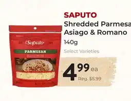 Marche Leo's SAPUTO Shredded Parmesan, Asiago & Romano offer