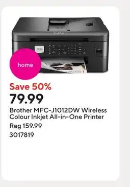 Staples Brother MFC-J1012DW Wireless Colour Inkjet All-in-One Printer offer