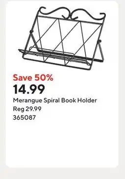 Staples Merangue Spiral Book Holder offer