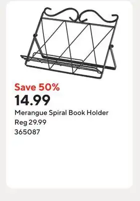 Staples Merangue Spiral Book Holder offer