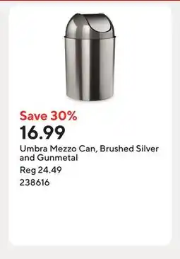 Staples Umbra Mezzo Can, Brushed Silver and Gunmetal offer