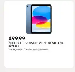 Staples Apple iPad 11 - A16 Chip - Wi-Fi - 128 GB - Blue offer