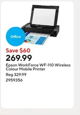 Staples Epson WorkForce WF-110 Wireless Colour Mobile Printer offer